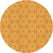 Square Patterned Neon Orange Rug, pat2481yw