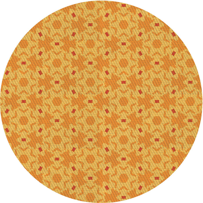 Square Machine Washable Transitional Neon Orange Rug in a Living Room, wshpat2481yw