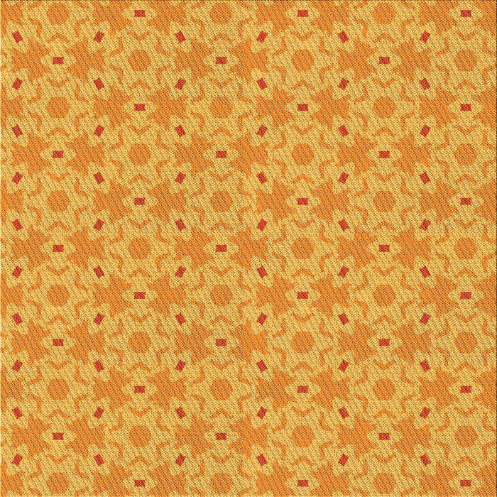 Round Patterned Neon Orange Rug, pat2481yw
