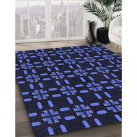 Patterned Night Blue Rug, pat2482blu