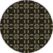 Square Patterned Black Rug, pat2482brn