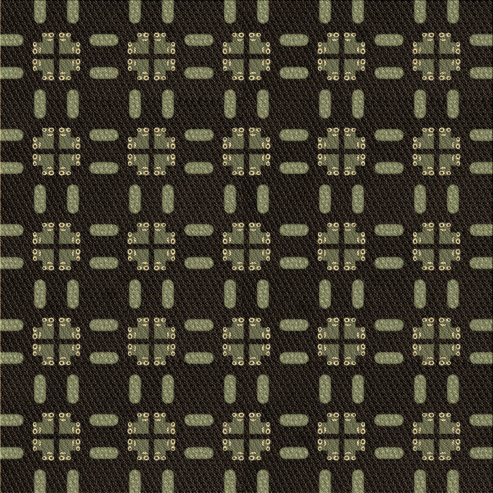 Round Patterned Black Rug, pat2482brn