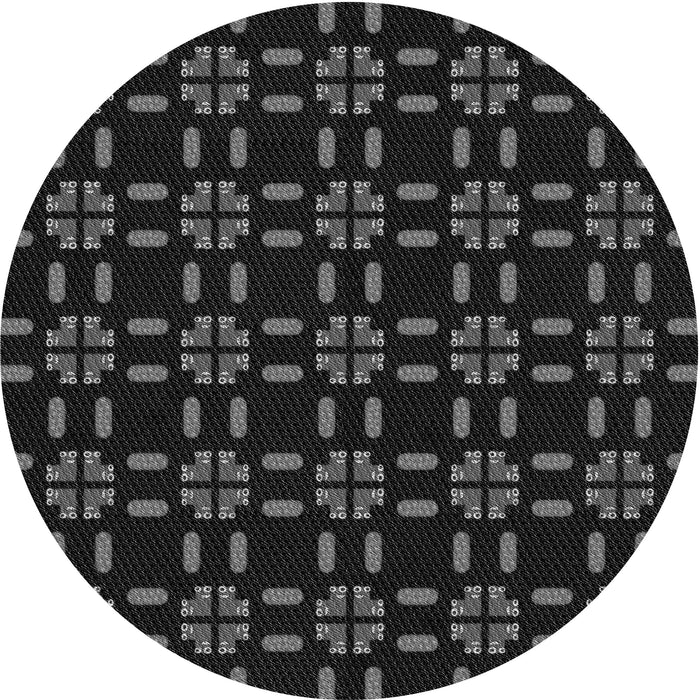 Square Machine Washable Transitional Black Rug in a Living Room, wshpat2482gry