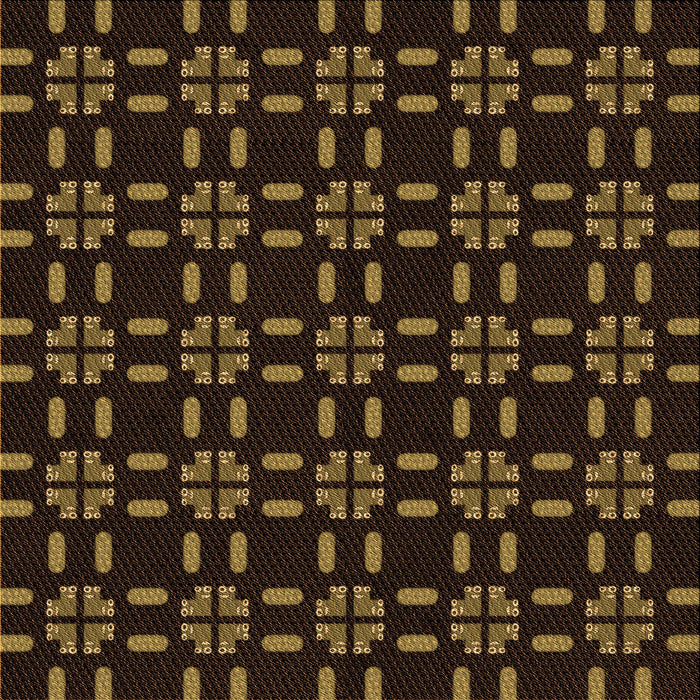 Round Patterned Saddle Brown Rug, pat2482org