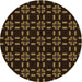 Square Patterned Saddle Brown Rug, pat2482org