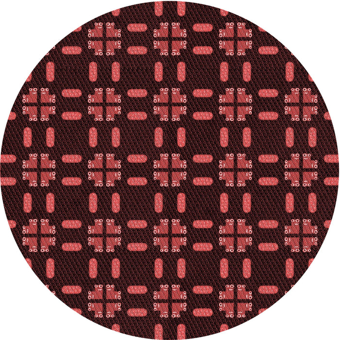 Square Machine Washable Transitional Dark Scarlet Red Rug in a Living Room, wshpat2482rd