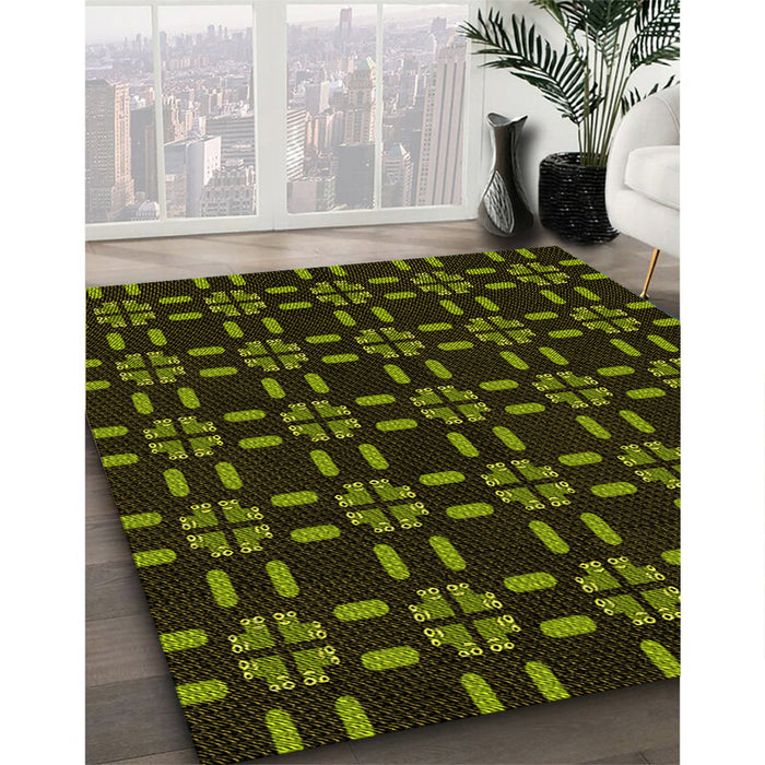 Machine Washable Transitional Black Rug in a Family Room, wshpat2482yw
