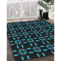 Patterned Black Novelty Rug, pat2482