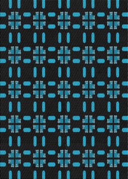 Patterned Black Novelty Rug, pat2482