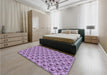Round Machine Washable Transitional Orchid Purple Rug in a Office, wshpat2483blu