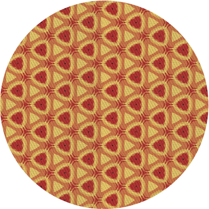 Square Patterned Scarlet Red Rug, pat2483brn