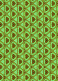 Machine Washable Transitional Green Rug, wshpat2483grn
