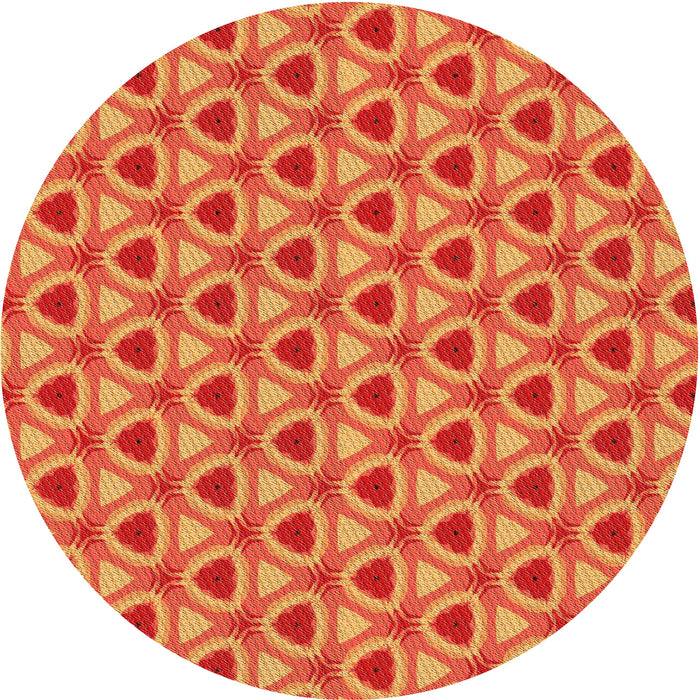 Square Patterned Neon Red Rug, pat2483org