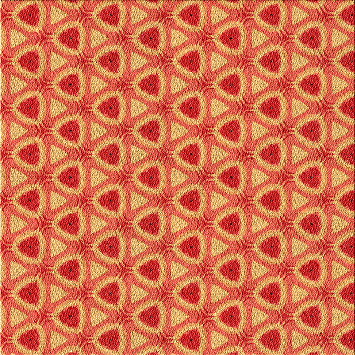 Round Patterned Neon Red Rug, pat2483org