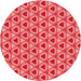 Square Patterned Red Rug, pat2483rd