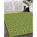 Machine Washable Transitional Pistachio Green Rug in a Family Room, wshpat2484brn