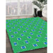 Machine Washable Transitional Spring Green Rug in a Family Room, wshpat2484lblu