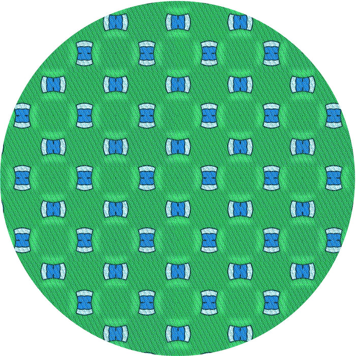 Square Patterned Spring Green Rug, pat2484lblu