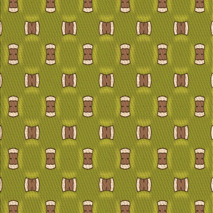 Patterned Dark Yellow Green Rug, pat2484org