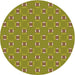 Square Patterned Dark Yellow Green Rug, pat2484org