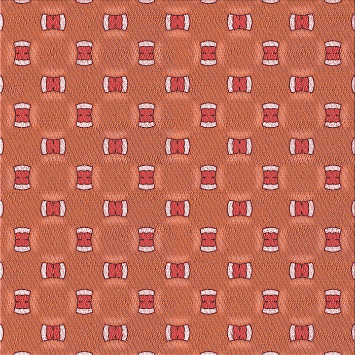 Round Patterned Tomato Red Rug, pat2484rd