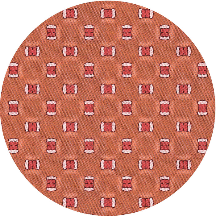 Square Patterned Tomato Red Rug, pat2484rd