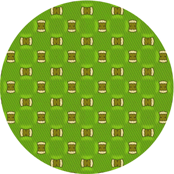 Square Patterned Bright Green Rug, pat2484yw