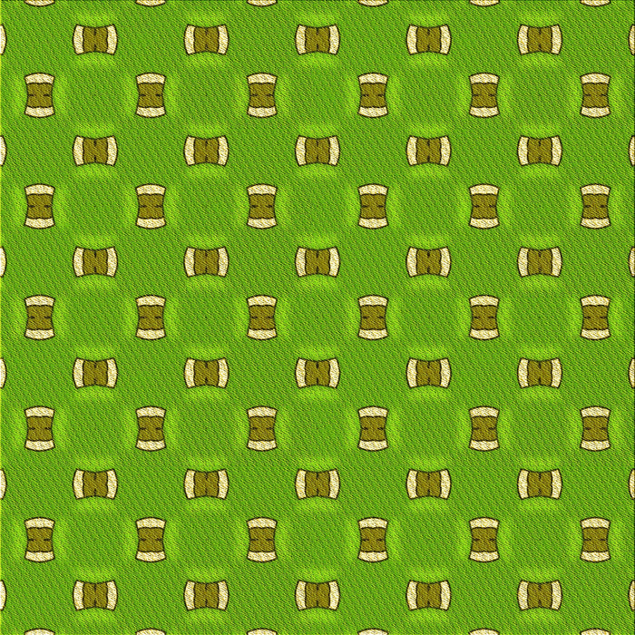 Round Patterned Bright Green Rug, pat2484yw