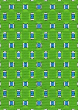 Patterned Emerald Green Novelty Rug, pat2484