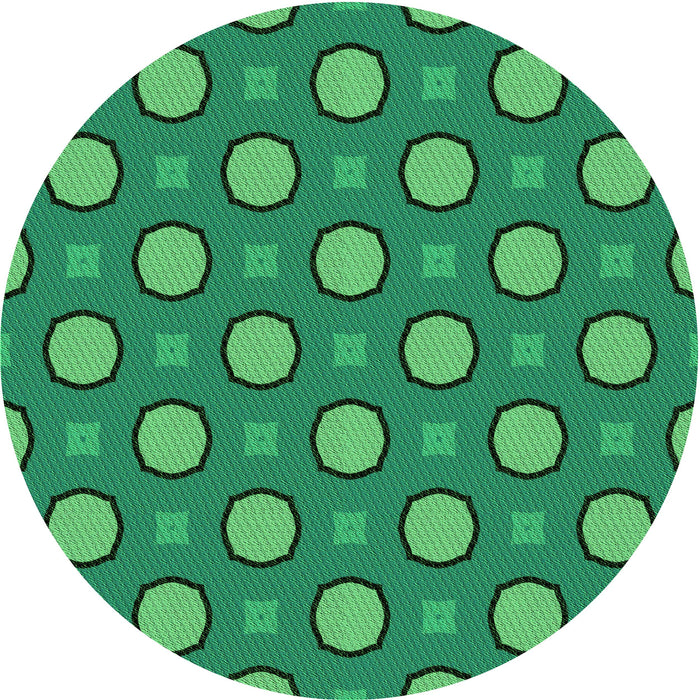 Square Patterned Neon Green Rug, pat2485grn