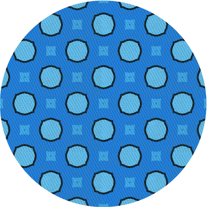 Square Patterned Bright Navy Blue Rug, pat2485lblu