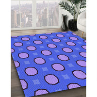 Patterned Light Slate Blue Rug, pat2485pur