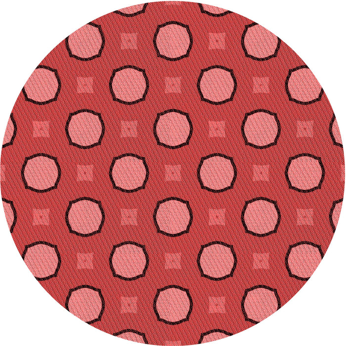 Square Patterned Red Rug, pat2485rd