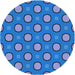 Sideview of Patterned Blue Novelty Rug, pat2485