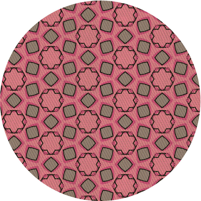 Square Patterned Red Rug, pat2486brn