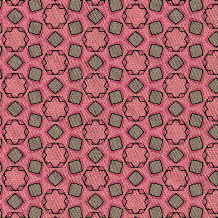 Round Patterned Red Rug, pat2486brn