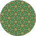 Square Patterned Green Rug, pat2486grn