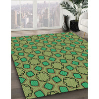 Patterned Green Rug, pat2486grn