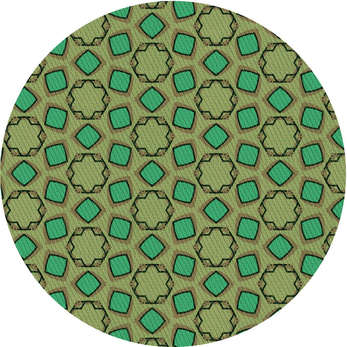 Square Machine Washable Transitional Green Rug in a Living Room, wshpat2486grn