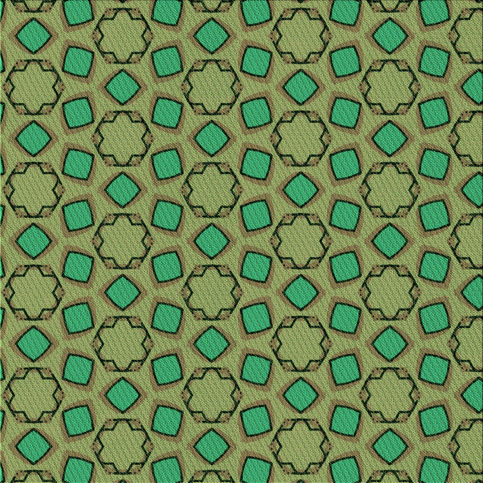 Round Patterned Green Rug, pat2486grn