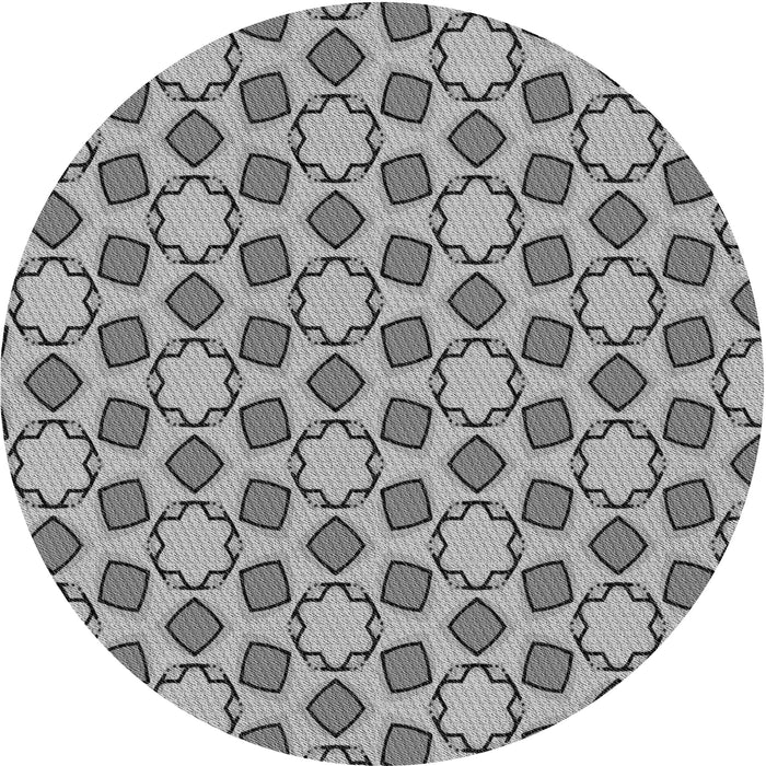 Square Patterned Ash Gray Rug, pat2486gry