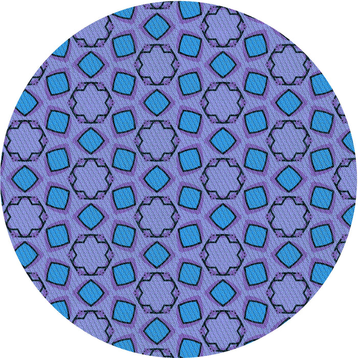 Square Patterned Slate Blue Rug, pat2486lblu