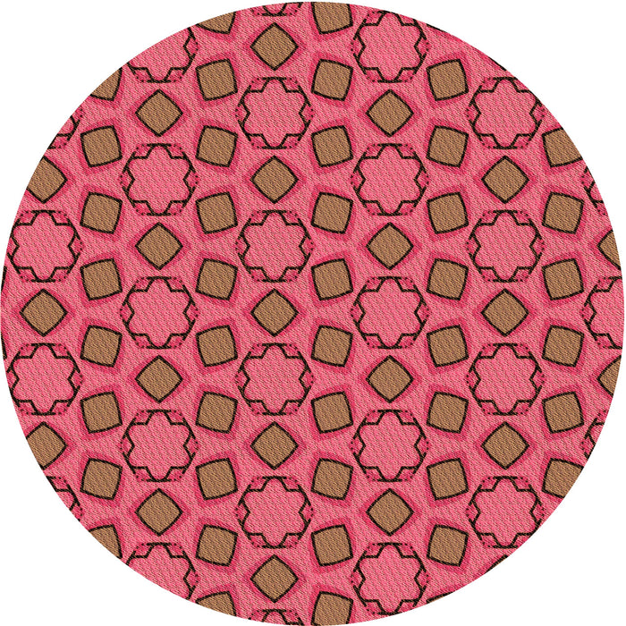 Square Patterned Crimson Red Rug, pat2486org