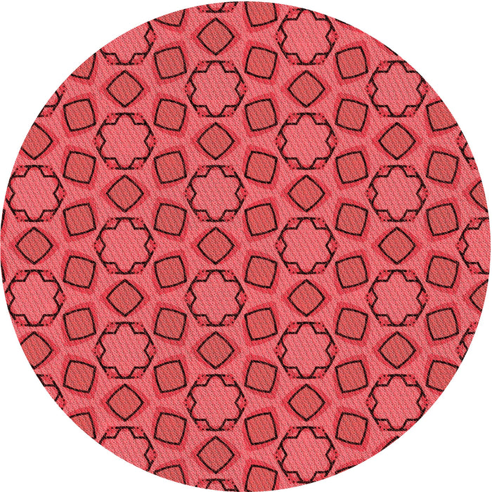 Square Patterned Red Rug, pat2486rd