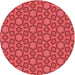 Square Patterned Red Rug, pat2486rd