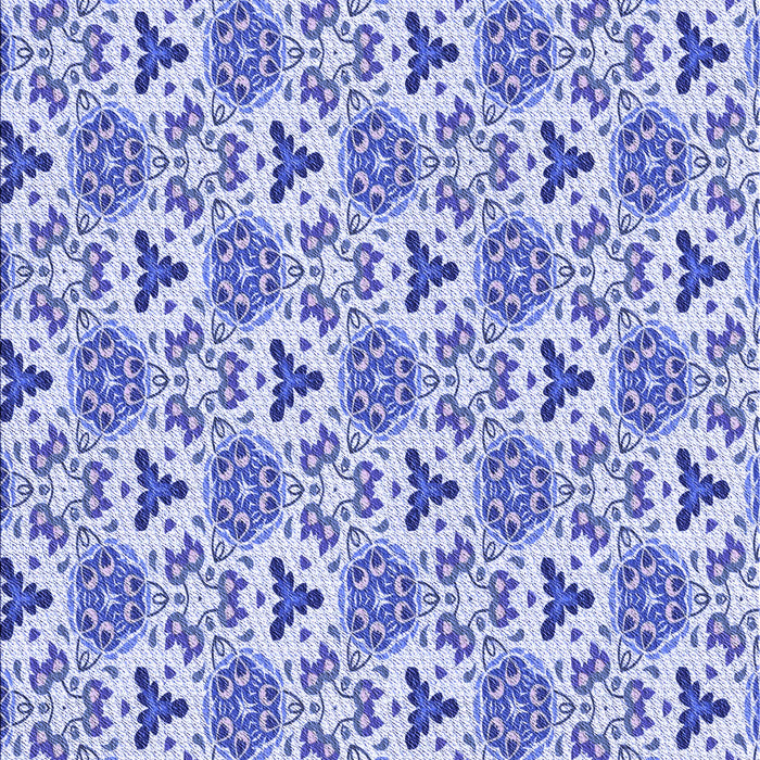 Patterned Royal Blue Rug, pat2487blu