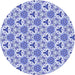 Square Patterned Royal Blue Rug, pat2487blu