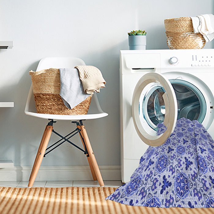 Machine Washable Transitional Royal Blue Rug in a Washing Machine, wshpat2487blu