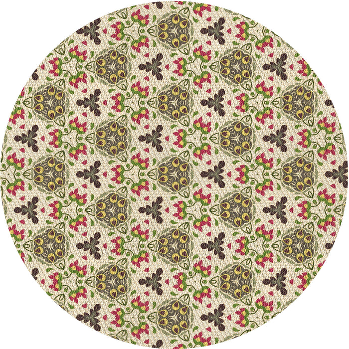 Square Machine Washable Transitional Khaki Gold Rug in a Living Room, wshpat2487brn