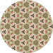 Square Patterned Khaki Gold Rug, pat2487brn